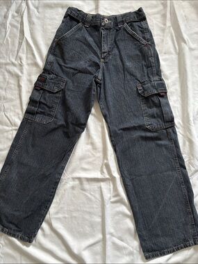 Kids Dark Gray Cargo Jeans - Comfortable Everyday Bottoms